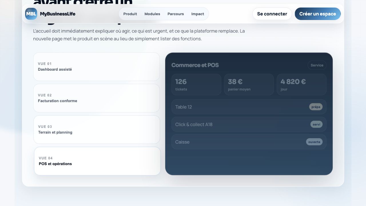 Démonstration du module POS de MyBusinessLife