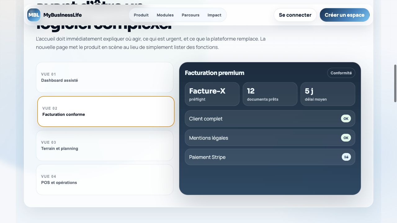 Démonstration du module de facturation MyBusinessLife