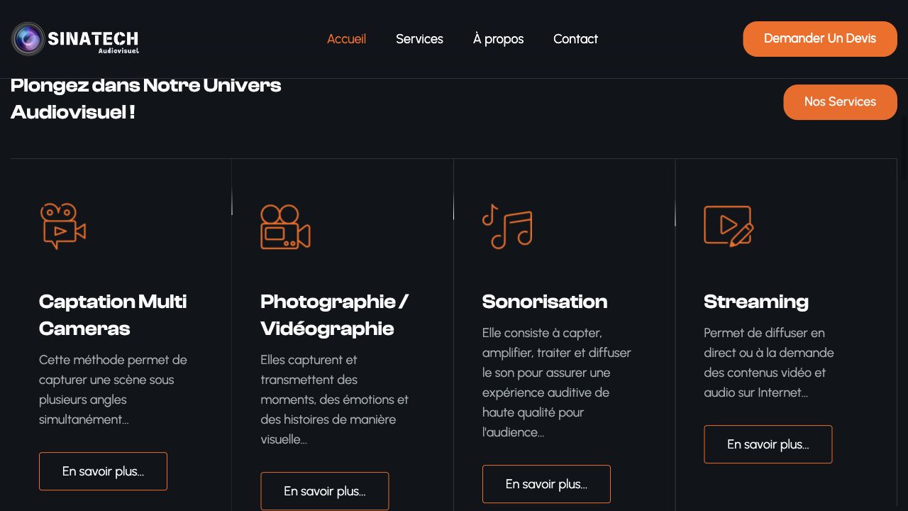 Présentation des prestations audiovisuelles Sinatech