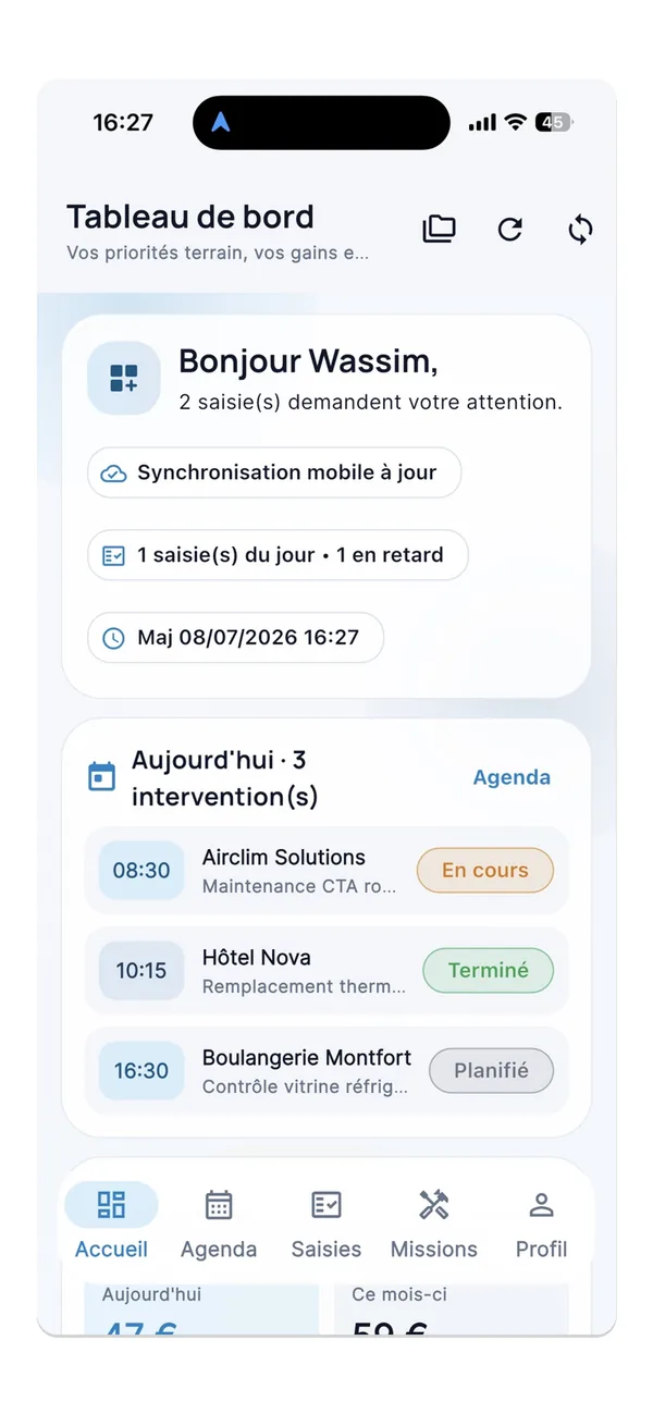 Logiciel MBL One : version mobile