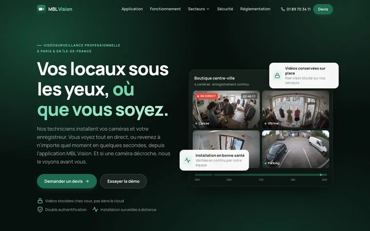 MBL Vision : page d’accueil